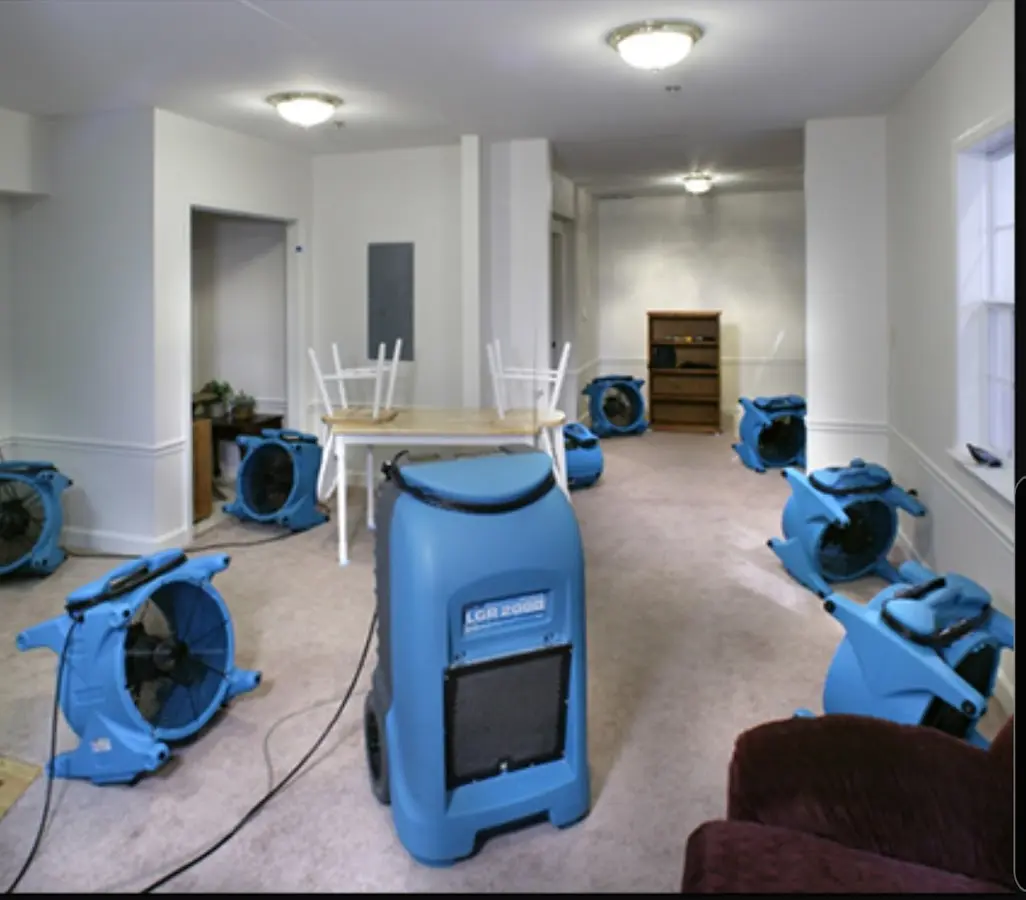 Air movers and dehumidifier setup for Water Extraction & Removal in Logansport